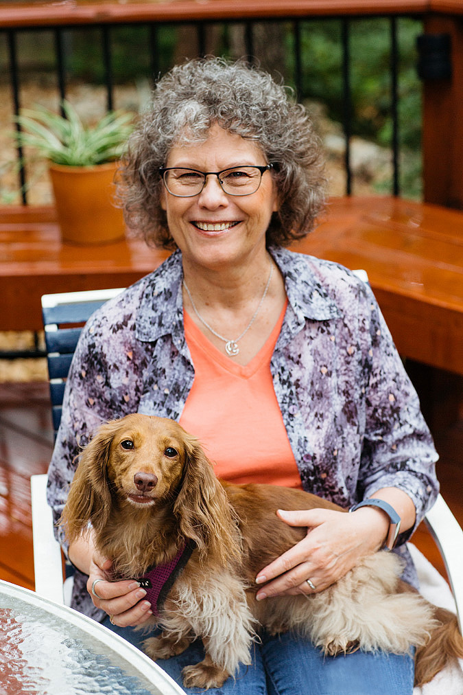 Susan Corbin and the family dog Sadie